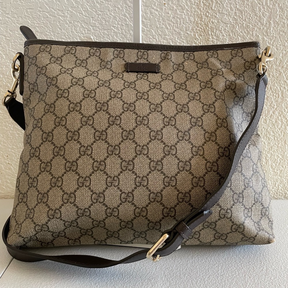 Gucci Beige and Brown Messenger Bag